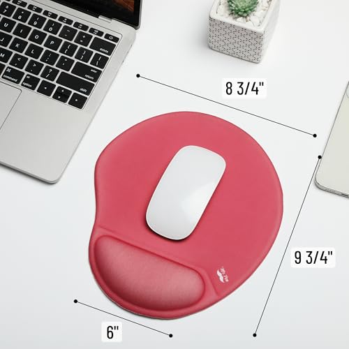 Mr. Pen- Ergonomic Mouse Pad with Wrist Rest | Red Breathable Fabric with Memory Foam Cushion, Non-Slip Rubber Base, Gel Mouse Pad with Wrist Support - color: Red