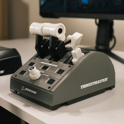 Thrustmaster TCA Quadrant Boeing Edition Throttle Add-On - XBOX & PC | Dual-engine levers, adjustable resistance, Hall-Effect sensors, 17 controls, autopilot functions, for flight sim cockpits - style: Quadrant