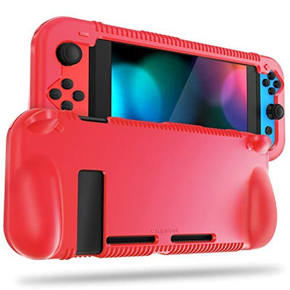 FINTIE Soft Silicone Protective Case Compatible with Nintendo Switch 2017 | Ergonomic Grip Design, Kickstand Compatible, Anti-Slip, Anti-Scratch & Shock-Absorption Grip Case for Switch 6.2-inch, Black - color: Black