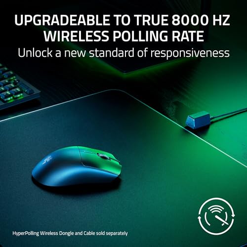 Razer Viper V3 HyperSpeed Wireless PC Gaming Mouse, 82g, Black | 30K DPI Optical Sensor, Up to 280 Hr Battery Life, Mechanical Switches Gen-2, 6 Programmable Buttons, 1 x AA Battery included