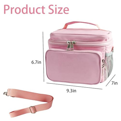 Travel Carrying Case Compatible with Yoto Player Bluetooth Speaker and Headphone Accessories, Card Holder Holds up to 80 Cards with Shoulder Strap, Bag Only (Pink) - color: Pink