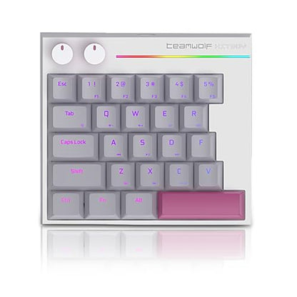 FKZ HK25 One Handed Gaming Keyboard,Magnetic Switch Hall Effect Rapid Trigger Custom RGB Wired Hot Swap Mechanical Keyboard Adjustable Actuation 25 Keys Macro Keypad, 8K Hz Polling Rate (Grey) - color: Grey