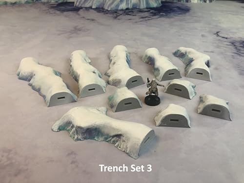 Legion Terrain - Ice Planet Trench Set - Miniature Tabletop Wargaming Terrain (Painted) (Set 1)