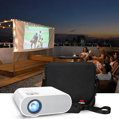 FBLFOBELI Carrying Case for HAPPRUN/HOMPOW/WiMiUS/GooDee Mini Projector | Hard EVA Shell with Handle, Detachable Shoulder Strap, 10.8x10x4.1 Inches, Fits Most Major Mini Projectors, Zipper Pocket