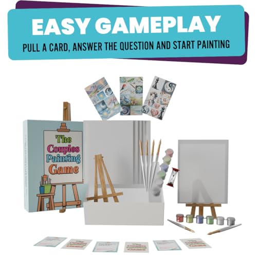 The Couples Painting Game – Date Night Card & Painting Kit | Fun DIY Activity with Prompts, Challenges & Questions for Deeper Connection, Meaningful Games for Adults and Teens, 2 Players