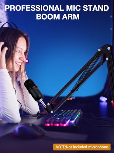 SoloCast Boom Arm Mic Stand, Adjustable Suspension Boom Scissor Arm Stand Compatible with HyperX SoloCast 2 & 1 Gaming Microphone by SUNMON - color: HyperX SoloCast Boom Arm