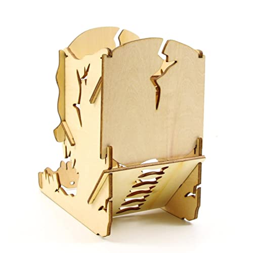 Unique Skeleton Style RPG Dice Tray Modular Dice Tumbler Box for Board Games & D&D, Wooden Carving Roll Holder Castle Dragon Design Gaming Accessories