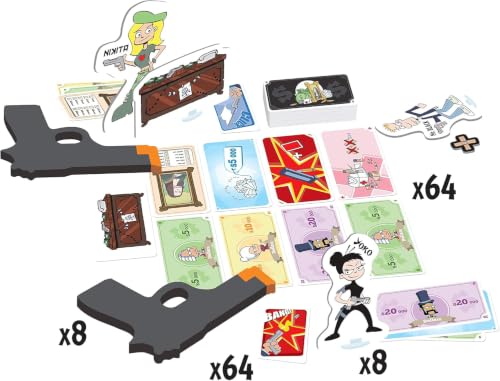 Asmodee Cash 'N Guns 2nd Edition Party Game - Unleash Foam-Powered Heist Intimidation, Bluffing Strategy Game for Kids & Adults, Ages 10+, 4-8 Players, 30 Minute Playtime