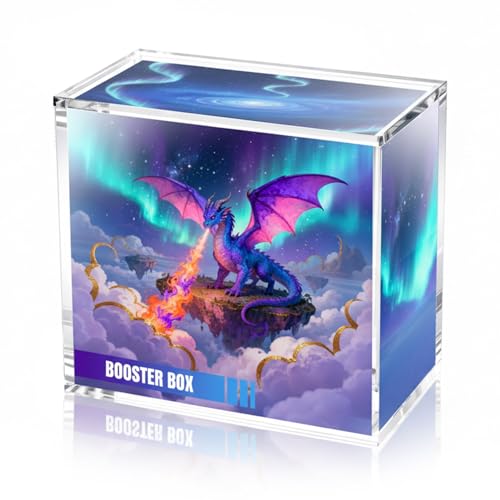Mcbazel Acrylic Display Case Protector for PKMN Booster Box, 5mm Thick Clear Magnetic Case Holder with UV Protection Compatible with PKMN Booster Boxes (Not for Japanese Booster Boxes)