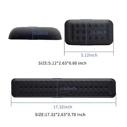 Keyboard and Mouse Wrist Rest Set Gaming Memory Foam Ergonomic Hand Palm Rest Support for Computer, PC, Laptop, Mac Typing and Wrist Pain Relief and Repair (17.3 Inch, Black)