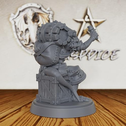 TTRPG Unpainted Miniatures for Tabletop RPG Game - Fantasy Minis Figurine for Dungeon Masters & Role Playing, 28mm Scale RPG Accessory Figure for Miniature Game - Skaven Alchemist (AS214)
