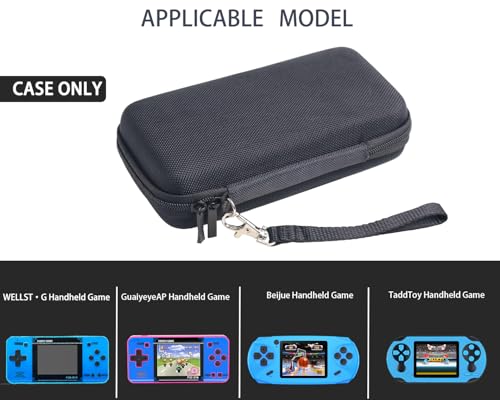inDomit Hard Protective Travel Case Compatible with WELLST·G/TaddToy/Beijue 16-Bit - Portable Retro Game ,Black(CASE ONLY)