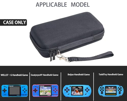 inDomit Hard Protective Travel Case Compatible with WELLST·G/TaddToy/Beijue 16-Bit - Portable Retro Game ,Black(CASE ONLY)