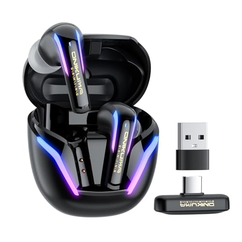 ONIKUMA GAMING T27 Wireless Gaming Headset, 2.4GHz Bluetooth 5.3,20ms Ultra Low Latency, 13mm Dynamic Coil Driver, ENC Noise Cancelling Microphone for PS5, PC, Meta Quest 3
