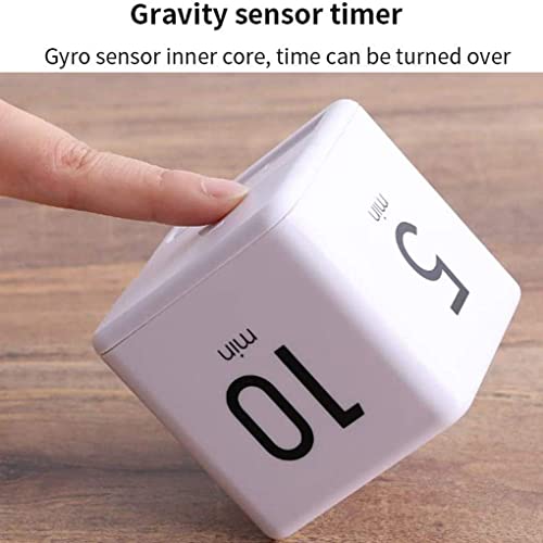 JOYIT 2 Pcs Cube Timer Set - 2.6 Inch Gravity Sensor Flip Digital Timers for Countdown and Time Management, Featuring 1-10 Minute and 15-60 Minute Settings for Kids and Adults - color: White 2pcs