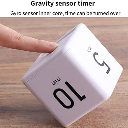 JOYIT 2 Pcs Cube Timer Set - 2.6 Inch Gravity Sensor Flip Digital Timers for Countdown and Time Management, Featuring 1-10 Minute and 15-60 Minute Settings for Kids and Adults - color: White 2pcs