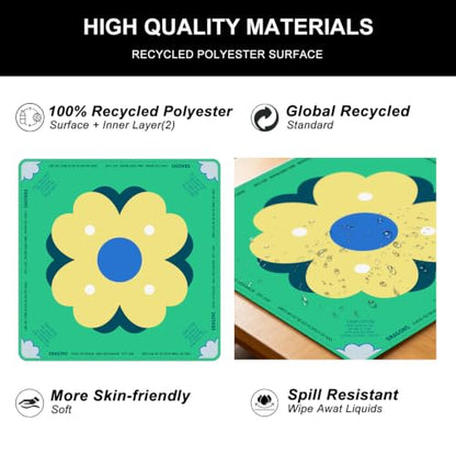 Mahjong Mat for Table with Rules, 31.5" x 31.5" Noise Reduction Non Slip Waterproof Mah Jong Table Mat with Carrying Bag, Suitable for Mahjong, Poker, Board Games, Dominoes, and Card Games(Green) - color: Green