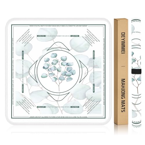 Rolled Shipping Mahjong Mat, 31.5"x31.5", Non-Slip Table Cover with Pockets