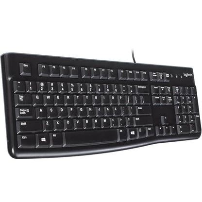 Logitech K120 Full Size Wired Keyboard USB Plug-and-Play Windows - Black