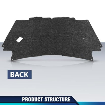 PIT66 Hood Insulation Pad with Clips Compatible with Dodge Ram 1500 Gas 2002-2008, Not for Diesel - style: 2002-2008 Dodge Ram 1500
