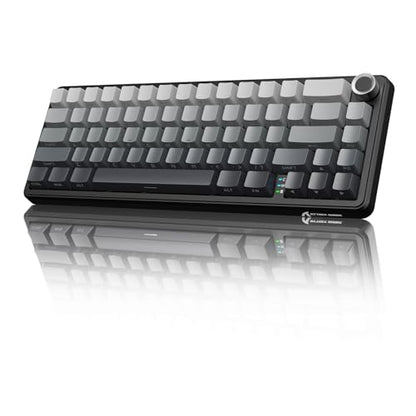 ATTACK SHARK X66 Wireless 60% RGB Mechanical Gaming Keyboard-Moonlight | Volume Knob,USB-C Wired/BT5.0/2.4Ghz,Gasket Mount,Side Printed PBT Keycap,Hot Swappable Strawberry Switch,TKL,NKRO for PC Mac - color: Moonlight