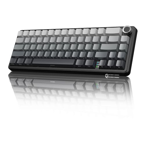 ATTACK SHARK X66 Wireless 60% RGB Mechanical Gaming Keyboard-Moonlight | Volume Knob,USB-C Wired/BT5.0/2.4Ghz,Gasket Mount,Side Printed PBT Keycap,Hot Swappable Strawberry Switch,TKL,NKRO for PC Mac - color: Moonlight