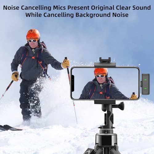 NPTCL Wireless Lavalier Mini Microphone for iPhone Video Recording | Noise Canceling Lapel Lav USB C Mic, LED Digital Charge Display, 35 Hour Charging Case for Vlog Youtube Tiktok Podcast - style: USB-C