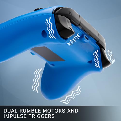 PowerA Symmetric Wired Controller for Xbox Series X|S - Blue, Officially licensed, Inline Thumbstick Layout, Windows 10/11 compatible, Dual Rumble Motors, Impulse Triggers, 3.5 mm Audio Jack - style: Blue Symmetric