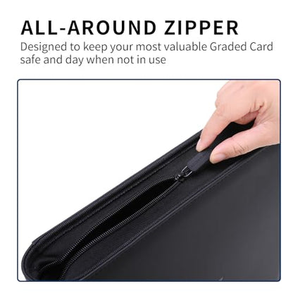 Snekdy premium 1024-pocket trading card binder, 16-pocket cards album, waterproof PU-leather Cover album with side loading, holds gaming, baseball, basketball & sports cards (Black) - color: Black