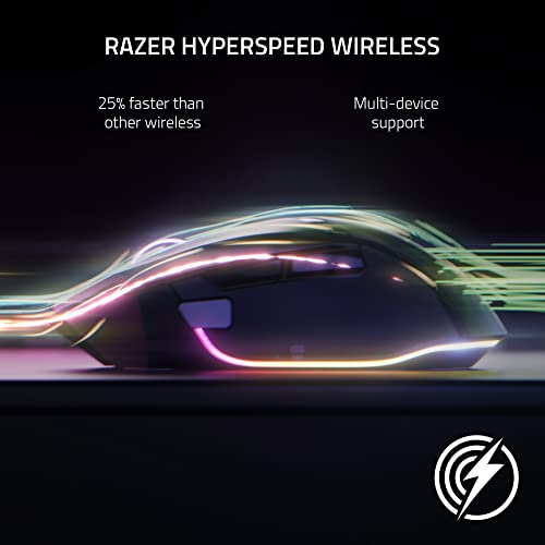 Razer Basilisk V3 Pro Customizable Wireless Gaming Mouse: Fast Optical Switches Gen-3 - HyperScroll Tilt Wheel - Chroma RGB - 11 Programmable Buttons - Focus Pro 30K Optical Sensor - White - color: White