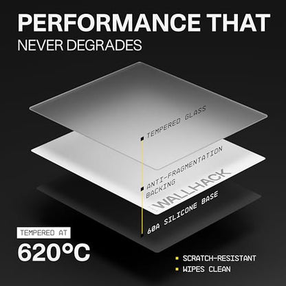 Wallhack SP-004A Glass Gaming Mouse Pad, Medium 15.4x17.7 in, White | Tempered Glass Mousepad For FPS & Esports, Compact Precision Surface With Smooth Tracking & Non-Slip 60A Silicone Base - color: SP-004A Compact | White