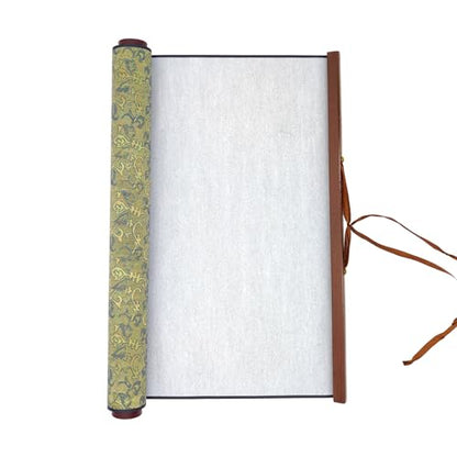 Flylin Calligraphy Cloth, Reusable Chinese Calligraphy Practicing Tool Magic Water Painting Paper Ten Thousand Times Writing Cloth Scroll for Home School (Green) - color: Green
