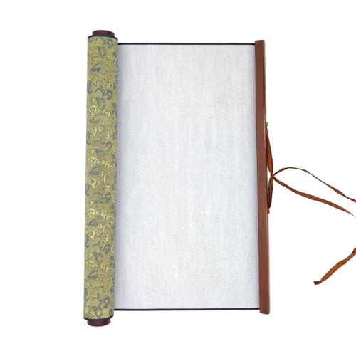 Flylin Calligraphy Cloth, Reusable Chinese Calligraphy Practicing Tool Magic Water Painting Paper Ten Thousand Times Writing Cloth Scroll for Home School (Green) - color: Green
