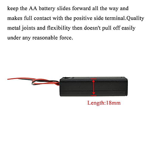 HAHIYO 1.5V AA Battery Holder Bundle with Wire Sturdy Cover Flexible Springs Contact Build-in Switch Batteries Black Case Easy Install 8 Pieces for Wall Clocks Ham Radio Kids Toys - style: 1AA-8P