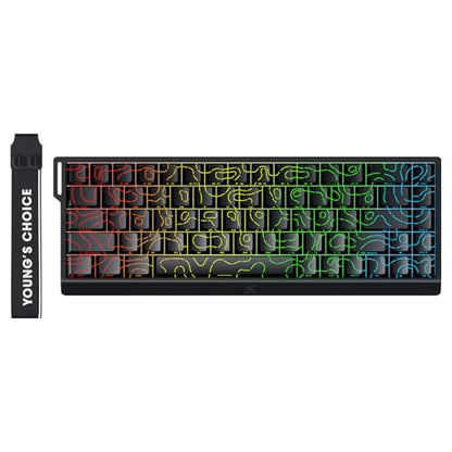 MCHOSE ACE 68 60% Mechanical Gaming Keyboard Wired Rapid Trigger Hall Effect Keyboard Magnetic Switch Adjustable Actuation 8000Hz Polling Rate Custom RGB MAC Laptop(Black Topographic TTC Dragon Lord) - color: 68-Black Dragon Lord