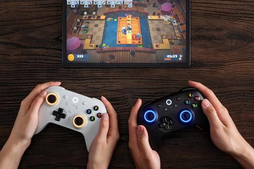 8BitDo Ultimate 2 Wireless Controller for Windows PC, Apple, Steam & Android, Gaming Controller with TMR Joysticks, Hall/Tactile Triggers, Motion Control, RGB Fire Ring, 1000Hz Polling Rate, White - color: White