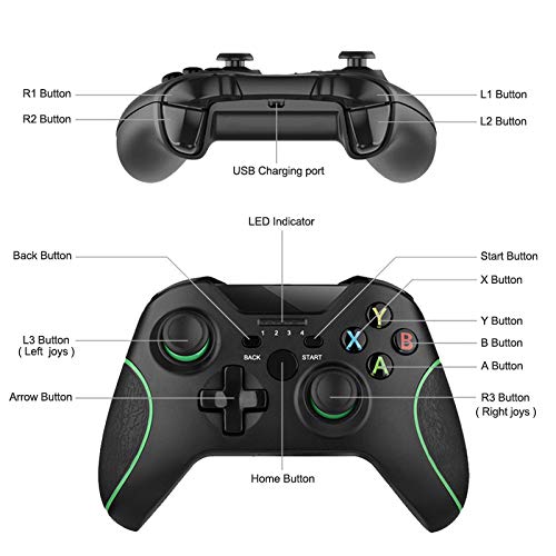 TECTINTER 2.4G Wireless Controller Compatible with Xbox One Gamepad Joystick for PC PS3 Android Smartphone (with Phone Clip) - color: With phone Clip