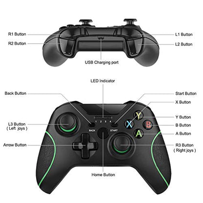 TECTINTER 2.4G Wireless Controller Compatible with Xbox One Gamepad Joystick for PC PS3 Android Smartphone (with Phone Clip) - color: With phone Clip
