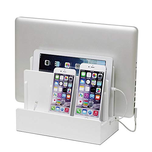 G.U.S. Multi-Device Charging Station Dock & Organizer - Multiple Finishes Available. for Laptops, Tablets, and Phones - Strong Build | High Gloss White - color: High Gloss White