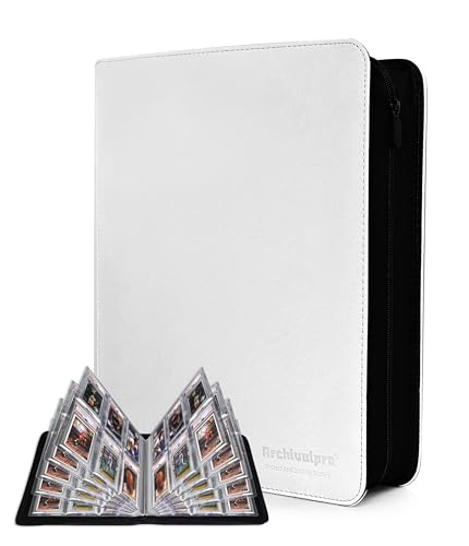 6 Pocket Graded Card Binder - Holds 60 PSA/SGC/BGS Slabs, Premium Archival Quality Display Album for Trading Card Collectors (White) | Premium Eco-Tec Leather | Fits PSA CGC SGC BGS | Crystal Clear PVC Pages | Display for Sports & Trading Cards - color: W