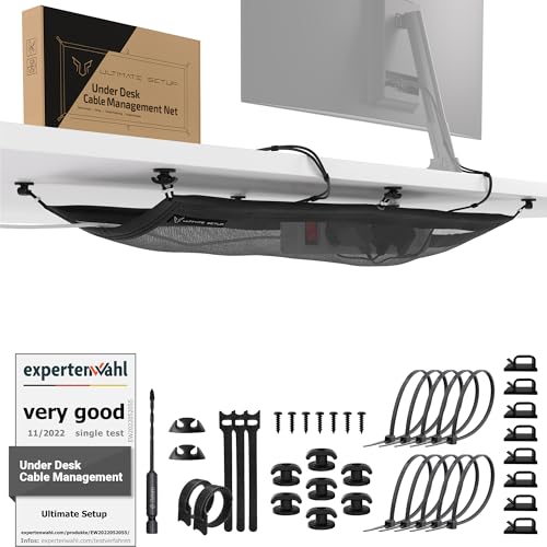 Cable Management net - Under Desk Wire Management - Flexible Under Desk Cable Management Tray Black - color: Black