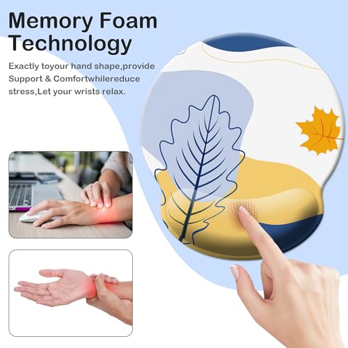 Mouse Pad Wrist Support,Ergonomic Mouse Pad with Wrist Rest,Comfortable Mousepad with Smooth Wrist Rest,Pain Relief Mouse Pads for Non-Slip Base,Computer,Laptop,Office & Home (Modern Abstract2) - color: Modern Abstract2