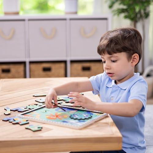 Melissa & Doug Wooden Underwater Jigsaw Spinning Gear Puzzle – 18 Pieces Wooden Puzzle for Toddlers and Preschoolers, for Boys and Girls Ages 3+