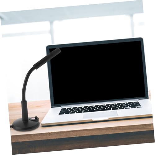 BESPORTBLE Desktop Microphone 3.5mm Black Plastic Adjustable Meeting Mic | Stable Pedestal Base, Simple Plug-And-Use Operation, Suited for Live-Streaming and Singing Sessions