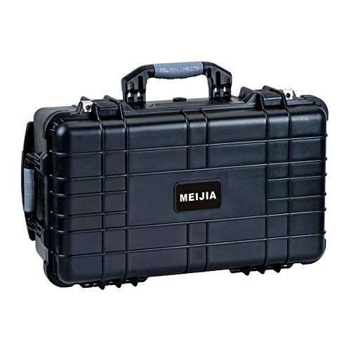 MEIJIA Rolling Waterproof Hard Protective Case, Hard Camera Case with Retractable Pull Handle and Wheels,Customizable Fit Foam Inserted, Black, 22.83 x 17.91 x 10.31 inches - size: 22.83 x 17.91 x 10.31 inches