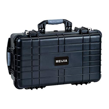 MEIJIA Rolling Waterproof Hard Protective Case, Hard Camera Case with Retractable Pull Handle and Wheels,Customizable Fit Foam Inserted, Black, 22.83 x 17.91 x 10.31 inches - size: 22.83 x 17.91 x 10.31 inches