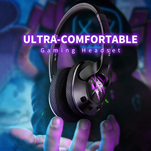 EKSA USB Gaming Headset - 7.1 Surround Sound Headphones with Breathable Earmuffs - Noise Cancelling Mic - Gaming Headphones for PC, PS4, Xbox One S/X, Android