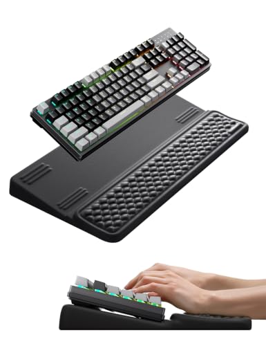 Vaydeer Extra-Large Keyboard Wrist Rest, Ergonomic Keyboard Stand with Wrist Rest, Ergonomic Keyboard Riser with Soft Memory Foam Cushion for Typing, Gaming, Home Office, Carpal Tunnel Pain Relief - color: Black, size: Extra Large