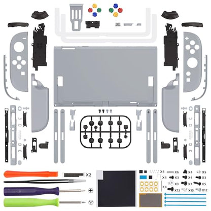 eXtremeRate DIY Replacement Shell Buttons for Nintendo Switch 2, Custom Full Set Rear Back Plate Controller Housing with Button for Switch 2 Console & Joycon 2 - Deluxe Version - New Hope Gray - color: New Hope Gray