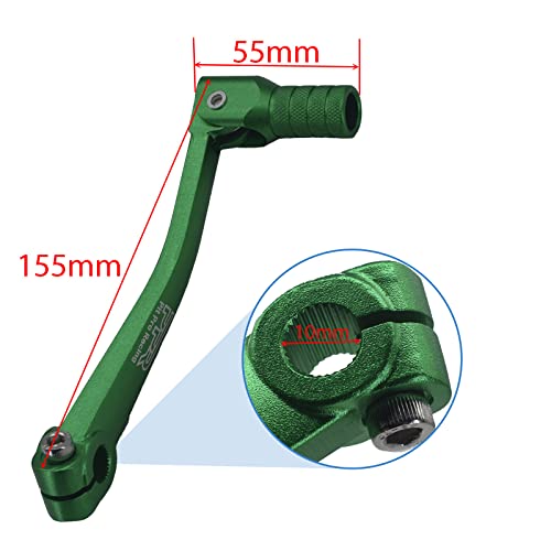 CNC Aluminum Motorcycle Gear Shifter Lever, Foldable Pedal Shifter Lever Fit for CRF50 XR50 XR CRF 50cc 110cc 250cc Dirt Pit Monkey Bike Motorcycle ATV (Green) - color: Green